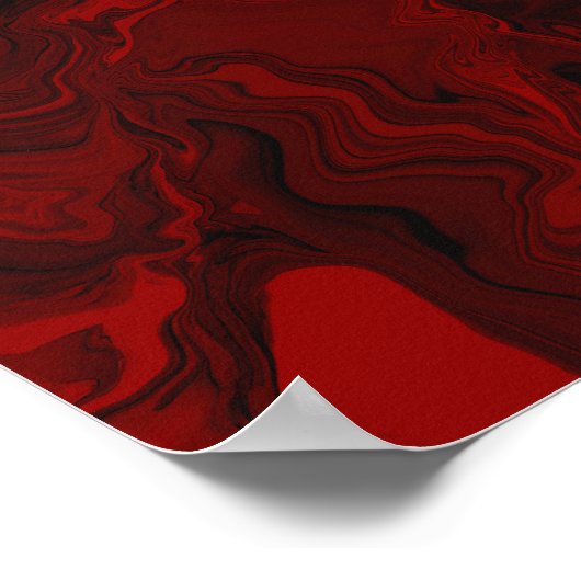 Klassischer Rot- und Schwarzer Marmor Poster (Ecke)