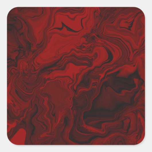 Klassischer Rot- und Schwarzer Marmor Quadratischer Aufkleber (Vorderseite)