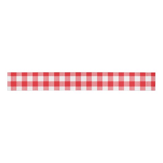 Klassischer Rot-Weiß-Gingham-Karo Ripsband (Vorderseite)