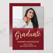 Klassischer Roter Abschluss Einladung (Vorne/Hinten)