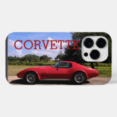 Klassischer roter Corvette Stingray 1975 iPhone Hülle (Rückseite (Horizontal))