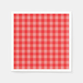 Klassischer roter Gingham-Karo-Papiernapkin Serviette (Vorderseite)