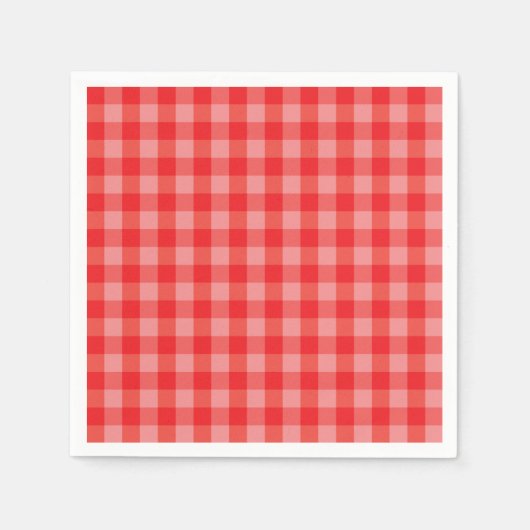 Klassischer roter Gingham-Karo-Papiernapkin Serviette (Vorderseite)