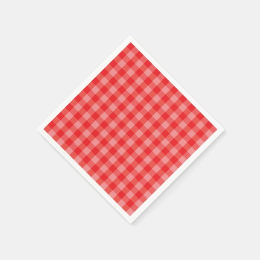 Klassischer roter Gingham-Karo-Papiernapkin Serviette (Ecke)