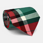 Klassischer roter grüner Karierter Neck Krawatte (Gerollt)