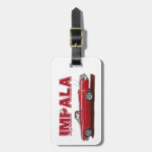 Klassischer roter Impala-Konvertible Gepäckmarke Gepäckanhänger (Vorderseite vertikal)