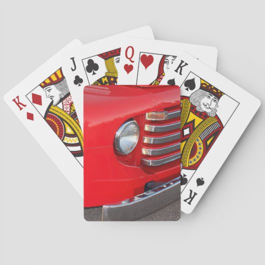 Klassischer roter LKW-Scheinwerfer Spielkarten (Rückseite)