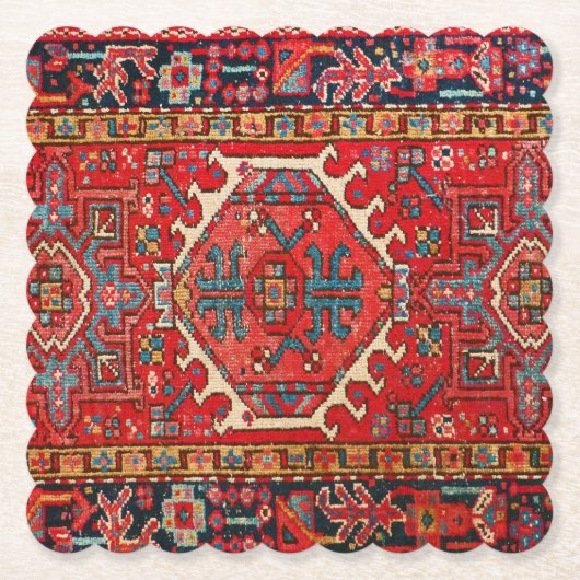 Klassischer roter persischer Orientteppich Untersetzer (Vorderseite)