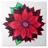 KLASSISCHER ROTER POINSETTIA Entwurf Fliese (Vorderseite)