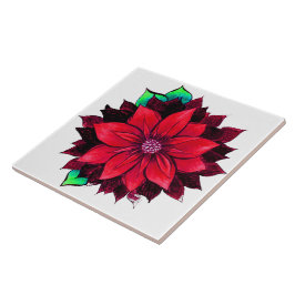 KLASSISCHER ROTER POINSETTIA Entwurf Fliese