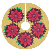 KLASSISCHER ROTER POINSETTIA Entwurf Polyester Weihnachtsbaumdecke (Vorderseite)