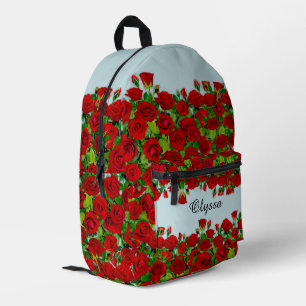 Klassischer roter Rosengarten Romantischer benutze Bedruckter Rucksack