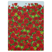 Klassischer roter Rosengarten Romantischer benutze Klemmbrett (Rückseite)