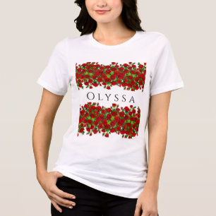 Klassischer roter Rosengarten Romantischer benutze Tri-Blend Shirt