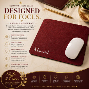 Klassischer roter Samt-Look mit personalisiertem N Mousepad