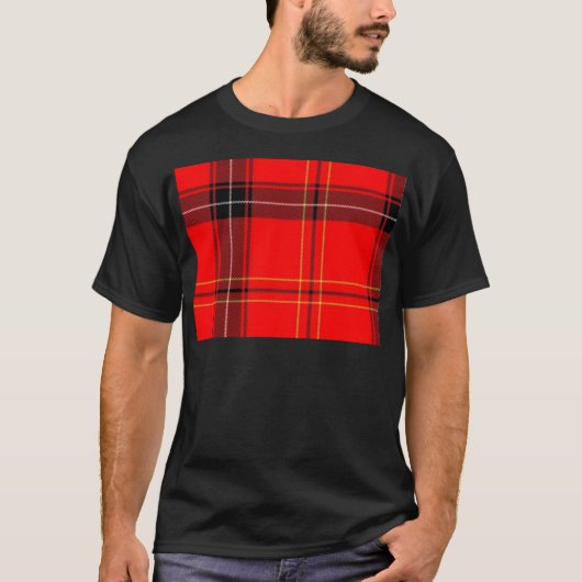Klassischer roter Tartan-kariertes Muster T-Shirt (Vorderseite)