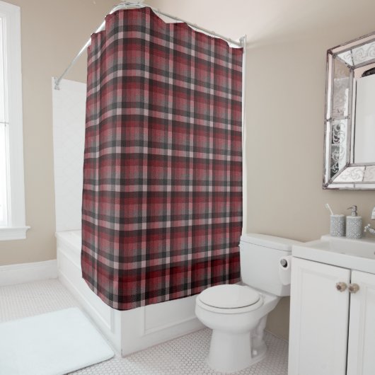 Klassischer roter Tartan-Karostoff. Duschvorhang (Beispiel)