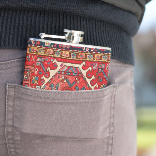 Klassischer roter türkischer persischer Orienttepp Flachmann (Beispiel)