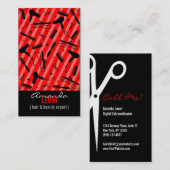 Klassischer roter u. schwarzer Salon bearbeitet Visitenkarte (Vorne/Hinten)