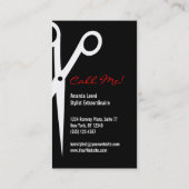 Klassischer roter u. schwarzer Salon bearbeitet Visitenkarte (Rückseite)