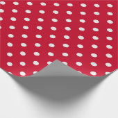 Klassischer roter weißer Tupfen Geschenkpapier (Ecke)