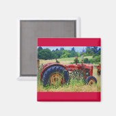 Klassischer Rottraktor Magnet (Vorderseite/Rückseite)