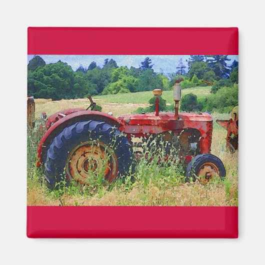 Klassischer Rottraktor Magnet (Vorne)