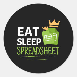 Klassischer Round-Sticker für Schlafspreadsheet Runder Aufkleber