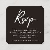 Klassischer RSVP QR-Code für Schwarz und Weiß Begleitkarte (Vorderseite)