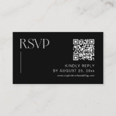 Klassischer RSVP Qr Code für Schwarze Hochzeit Begleitkarte (Vorderseite)
