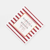 Klassischer Ruby Stripe zum Hochzeitstag Serviette (Ecke)