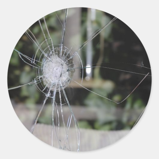 Klassischer Rundaufkleber aus gebrochenem Schaufen Runder Aufkleber (Vorderseite)