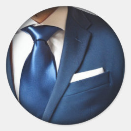 Klassischer Rundaufkleber der blauen Krawatte Runder Aufkleber