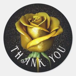 Klassischer Rundaufkleber der goldenen Rose Runder Aufkleber