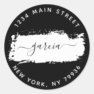 Klassischer Rundaufkleber der Rücksendeadresse Runder Aufkleber