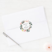 Klassischer Rundaufkleber der tropischen Hochzeit  Runder Aufkleber (Umschlag)