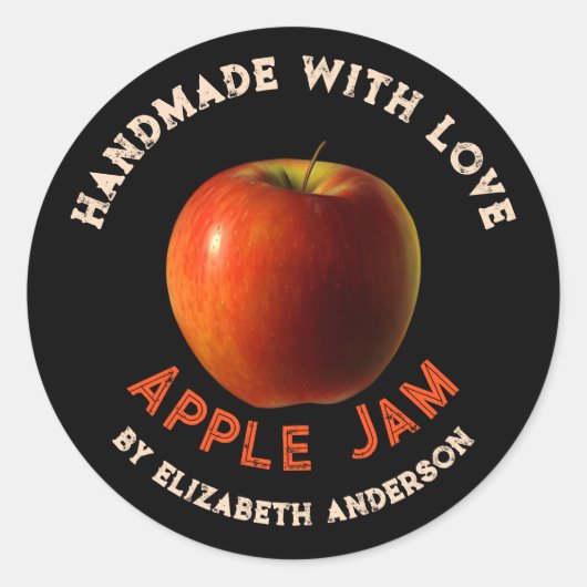 Klassischer Rundaufkleber für Apfelprodukte Runder Aufkleber (Vorderseite)