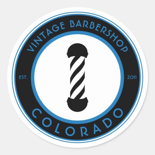 Klassischer Rundaufkleber für den Barbershop Runder Aufkleber (Vorderseite)