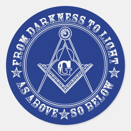 Klassischer Rundaufkleber für Freimaurer Runder Aufkleber (Vorderseite)