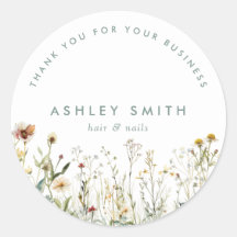 Klassischer Rundaufkleber für getrocknete Blume