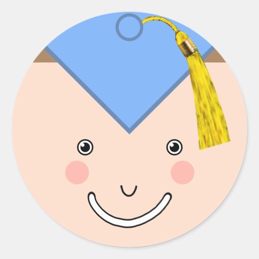 Klassischer Rundaufkleber für kreativen Abschluss Runder Aufkleber (Vorderseite)