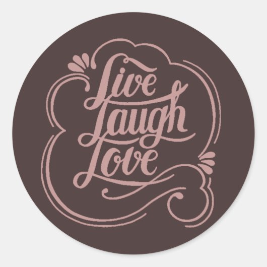 Klassischer Rundaufkleber für Live-Lachen Liebe Runder Aufkleber (Vorderseite)