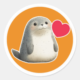 Klassischer Rundaufkleber für niedliches Siegel Runder Aufkleber