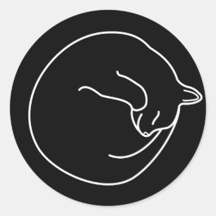 Klassischer Rundaufkleber für schlafende schwarze  Runder Aufkleber