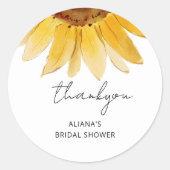 Klassischer Rundaufkleber für Sonnenblumen Brautpa Runder Aufkleber (Vorderseite)