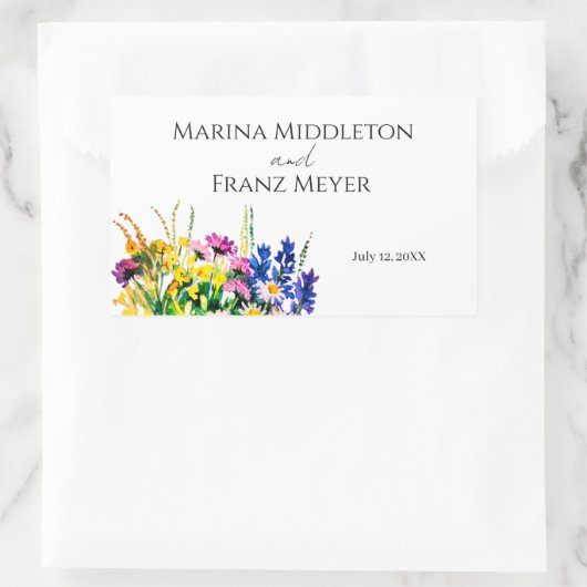 Klassischer Rundaufkleber für Wildsommer-Blume Rechteckiger Aufkleber (Tasche)