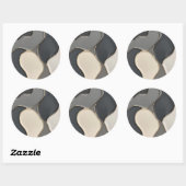 Klassischer Rundaufkleber in stylischer Grafik Runder Aufkleber (Blatt)