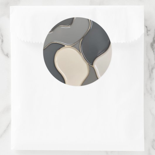 Klassischer Rundaufkleber in stylischer Grafik Runder Aufkleber (Tasche)