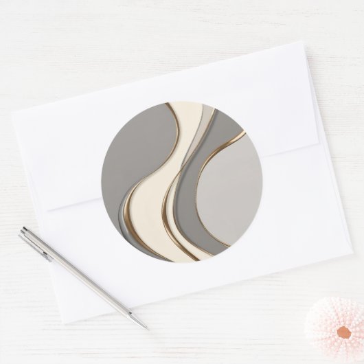 Klassischer Rundaufkleber in stylischer Grafik Runder Aufkleber (Umschlag)