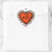 Klassischer Rundaufkleber mit Freaky heart v4.3 Runder Aufkleber (Tasche)